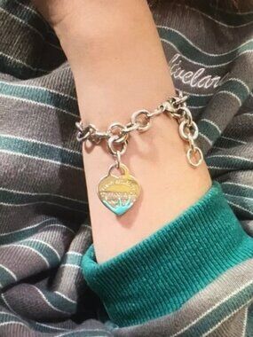Tiffany & Co. Silver Heart Charm Bracelet